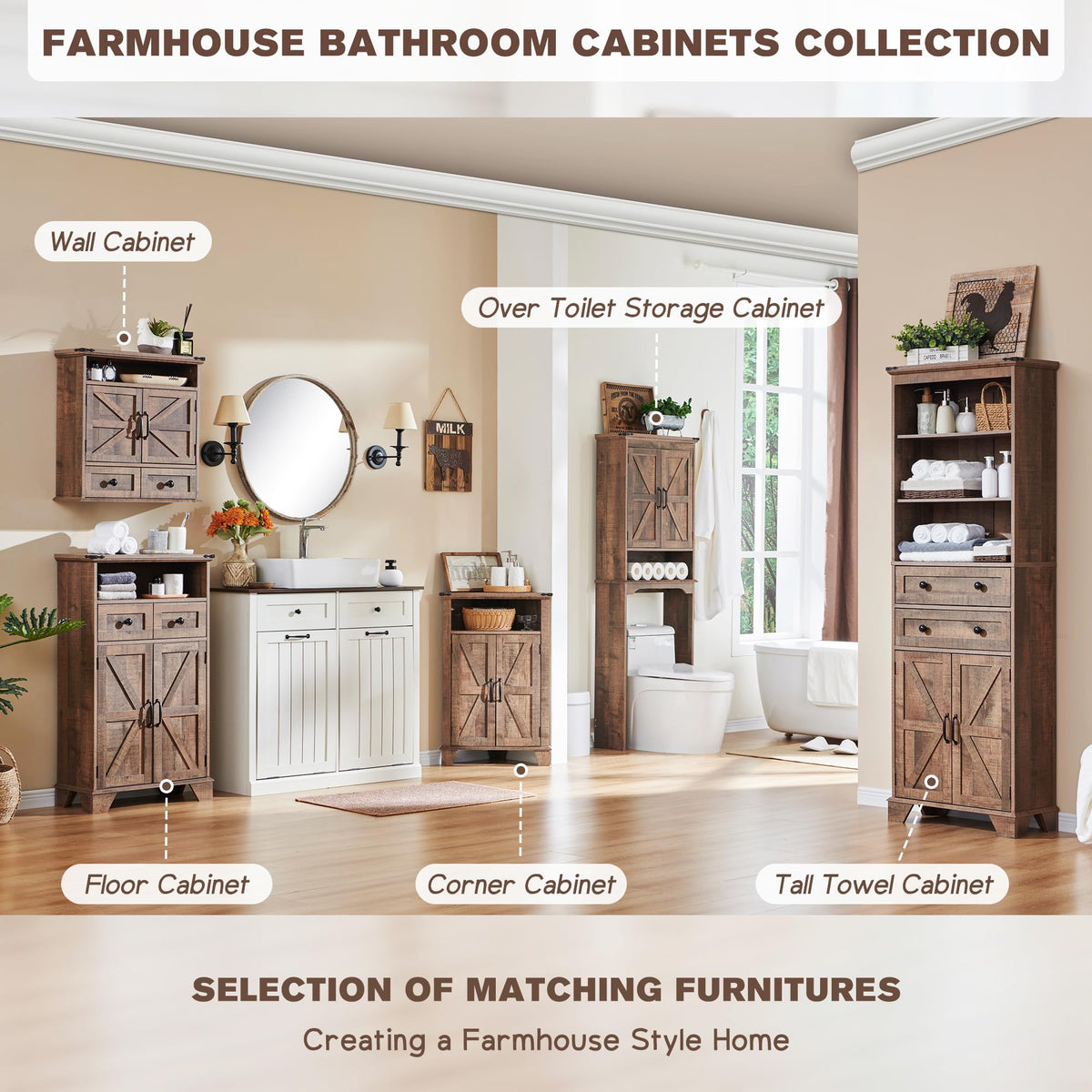 67" Over Toilet Storage Bathroom Cabinet B376658