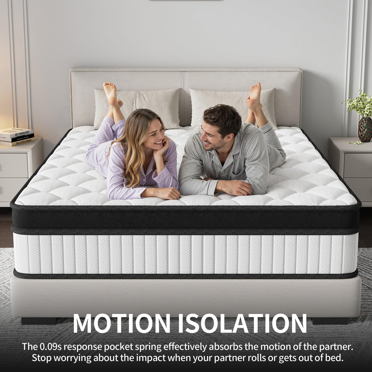 12 Inch Medium Firm Memory Foam Pocket Spring Hybrid Mattress G203