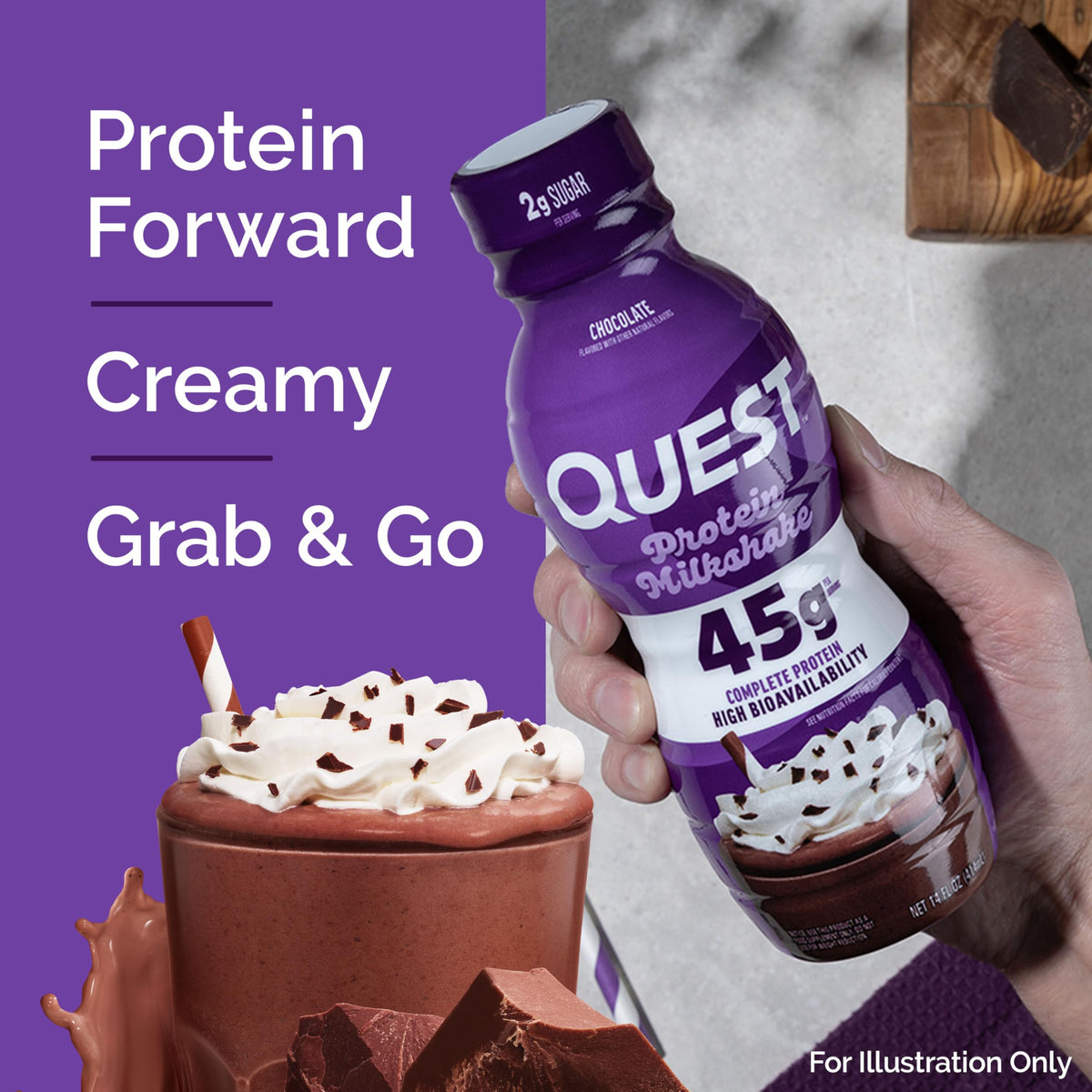 Chocolate Protein Shake, 45g Protein, 12 Count Z613480