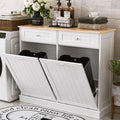 White 2x13 Gallons Tilt Out Trash Can Cabinet E563433