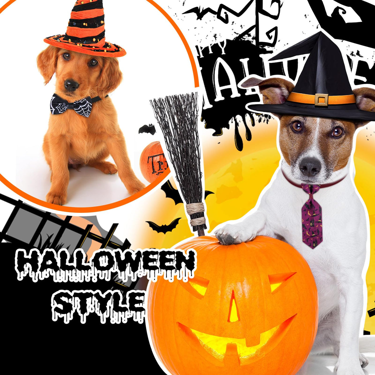 120 Pcs Halloween Dog Bow Ties F4537
