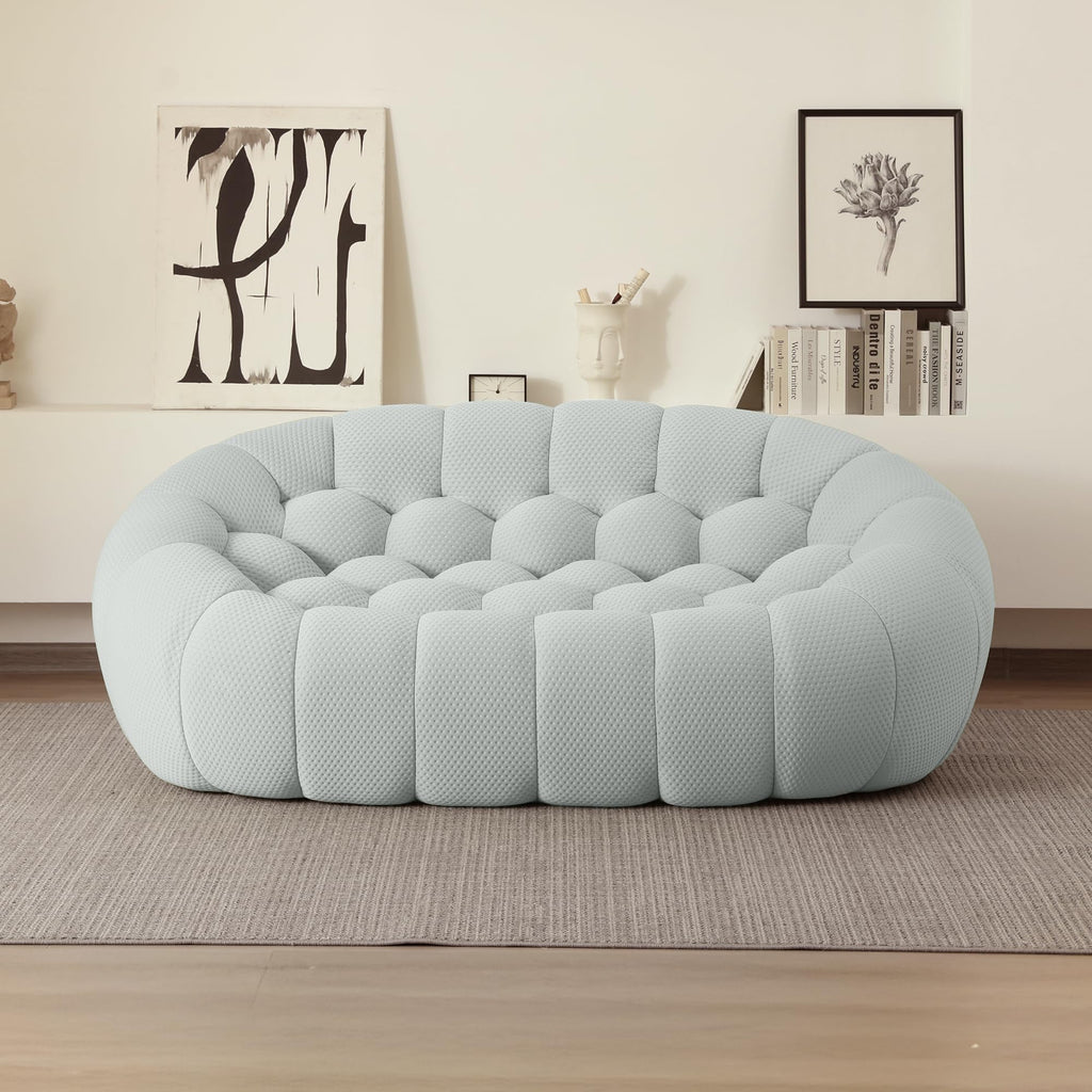 Light Grey Curved Upholstered Sofa E502855