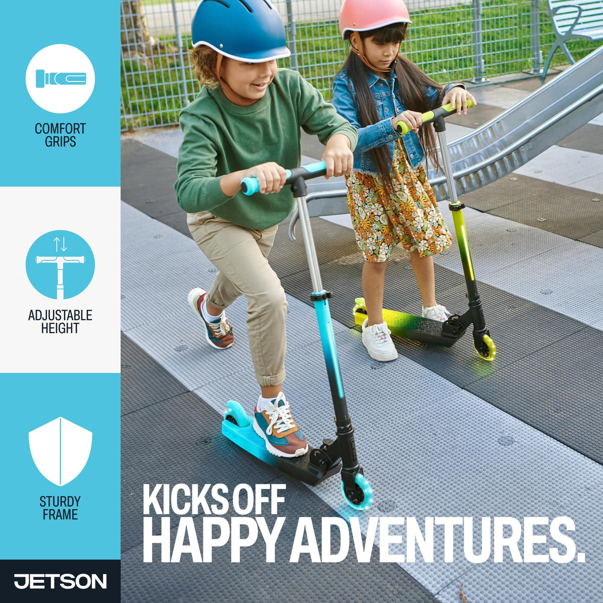 2-Wheel Light-Up Folding Kick Scooter with Adjustable Handlebar P186
