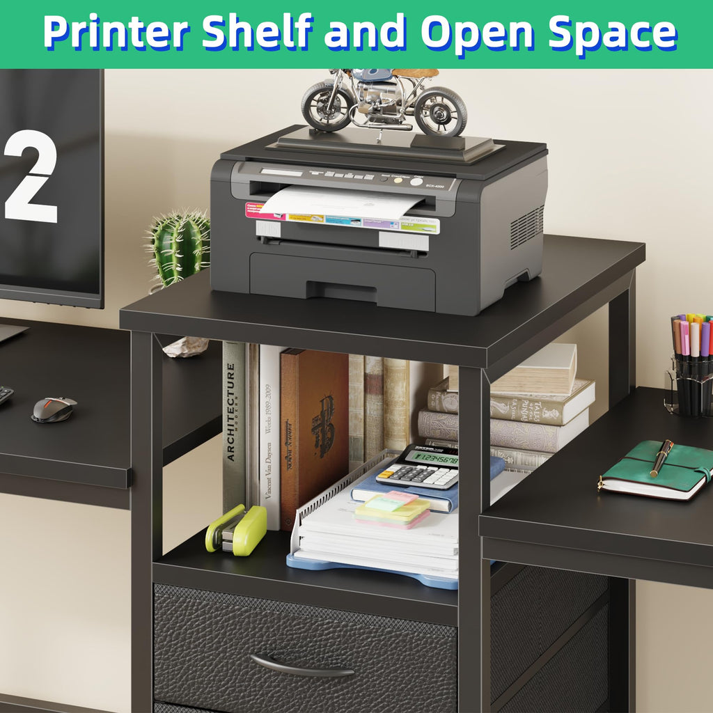 Two Person Desk with Charging Station U6792