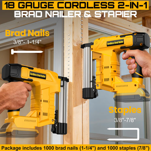 18 Gauge Cordless Brad Nailer & Staple Gun J446