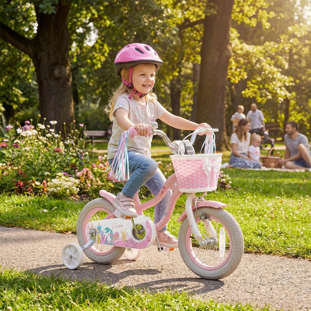 Kids Bike with Basket and Training Wheels X295646