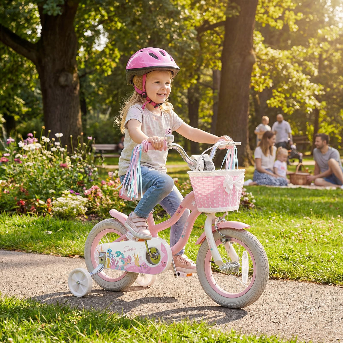 Kids Bike with Basket and Training Wheels X295646