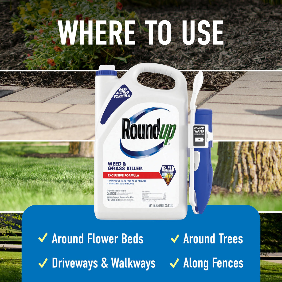 Roundup Weed & Grass Killer₄ with Comfort Wand, 1 gal. V77374