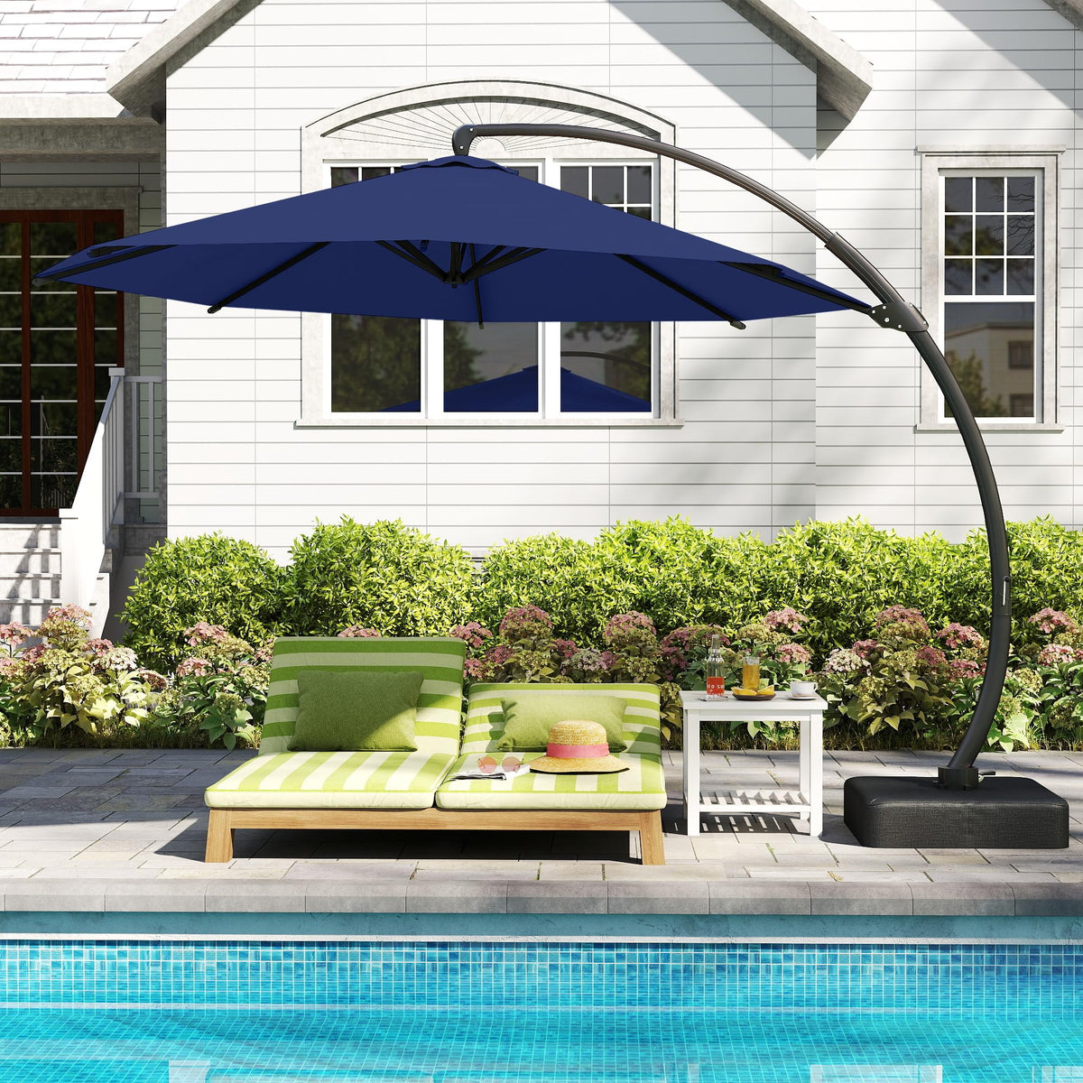 12ft Cantilever Patio Umbrella with Base and Cover R677874