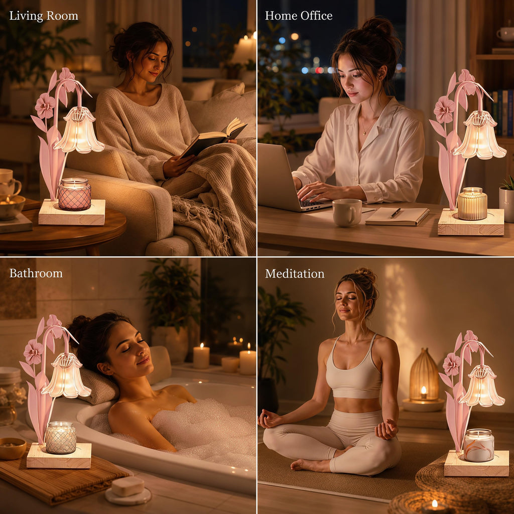 Pink Dimmable Candle Warmer Lamp with Timer L5898