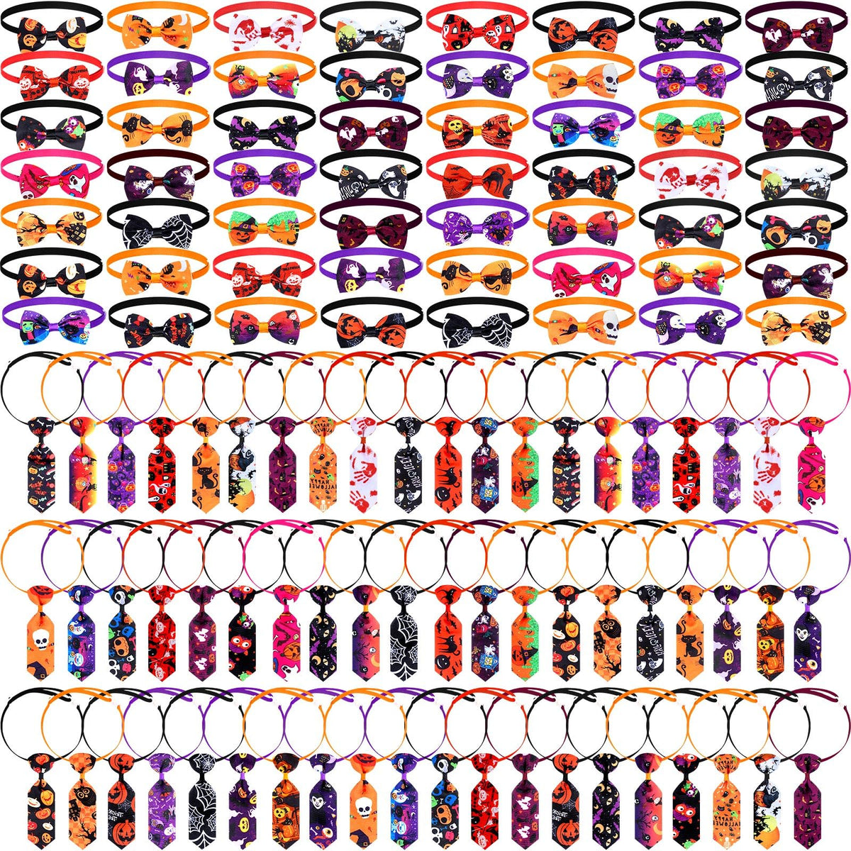 120 Pcs Halloween Dog Bow Ties F4537