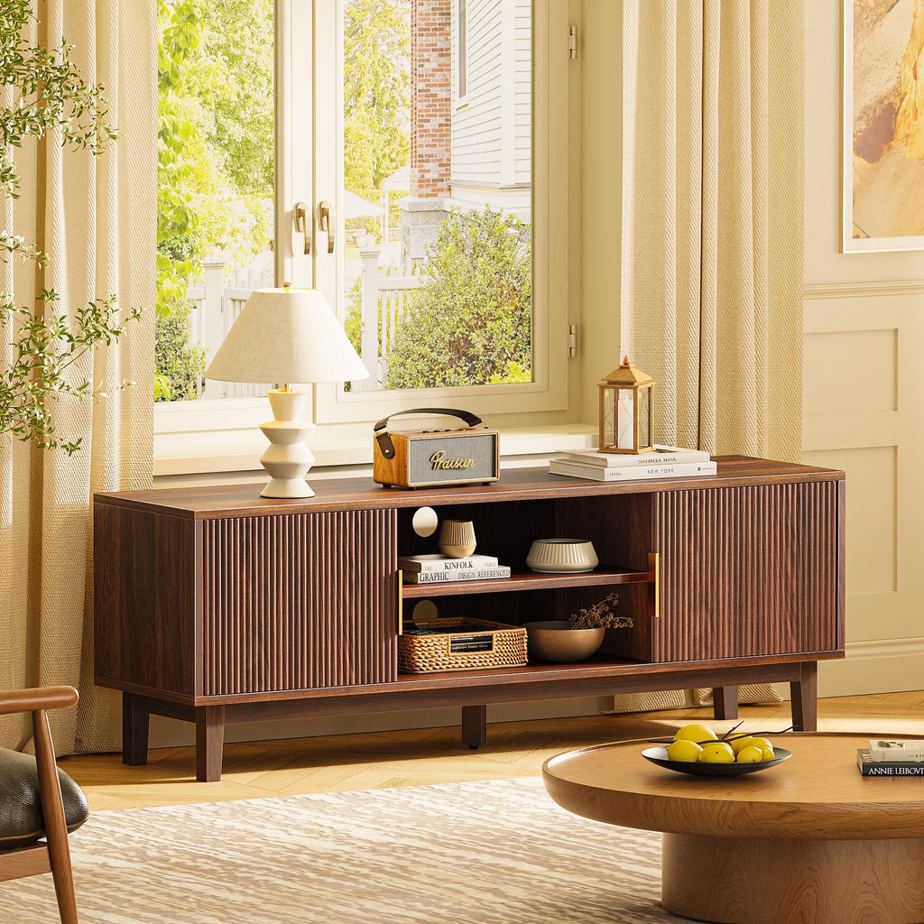 54 Inch Fluted TV Stand with Storage F53642