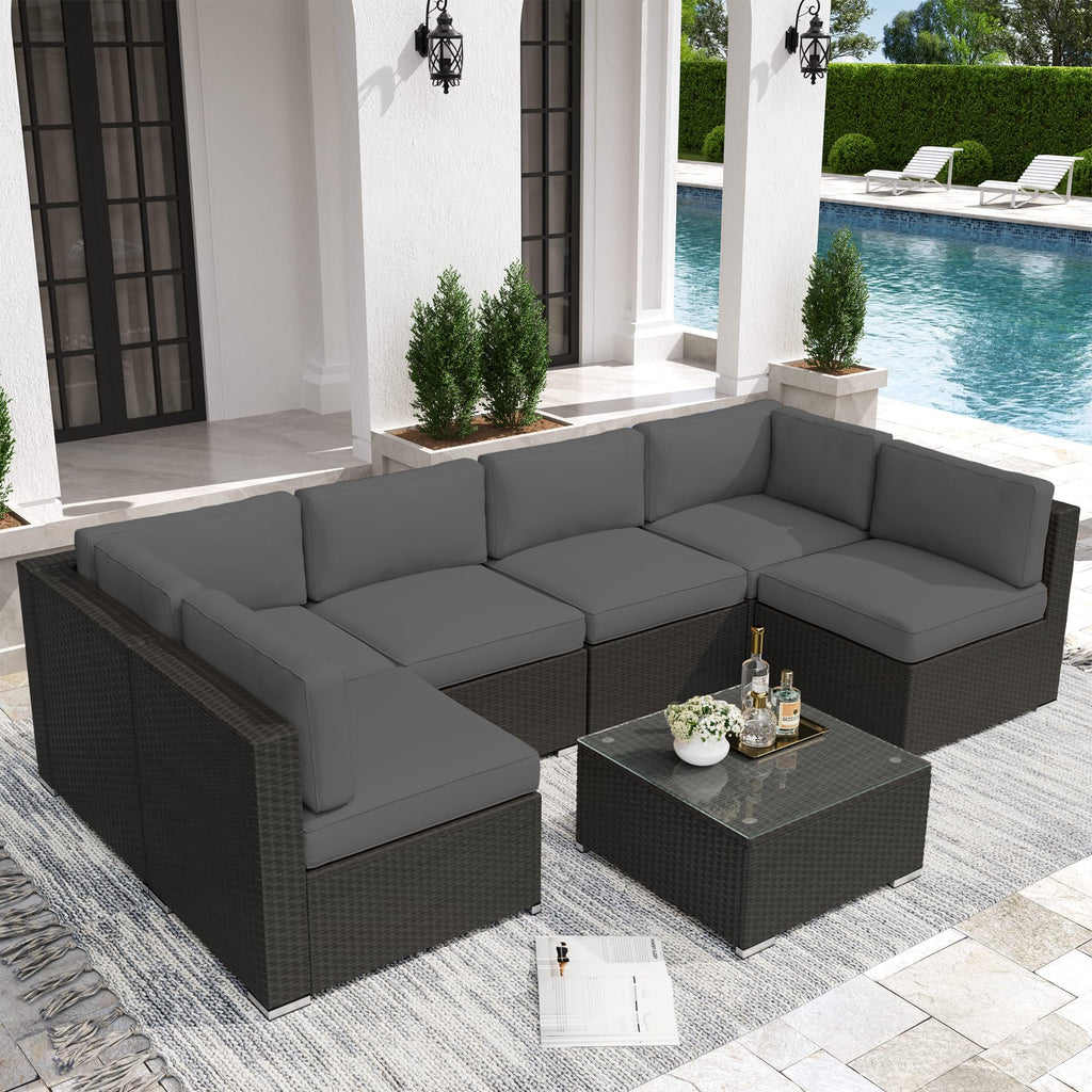 Grey 7-Piece Outdoor Patio Furniture Set M2701