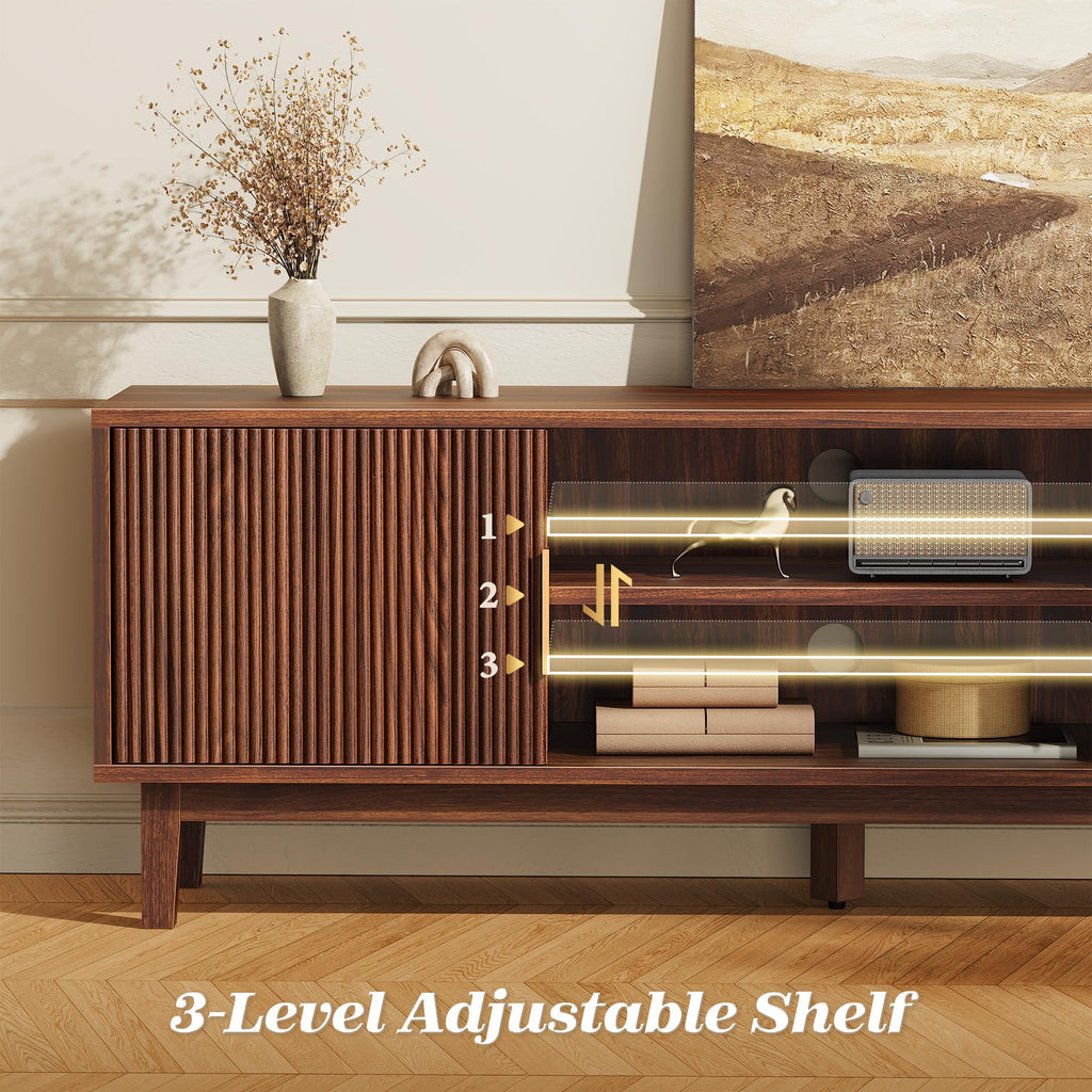 54 Inch Fluted TV Stand with Storage F53642