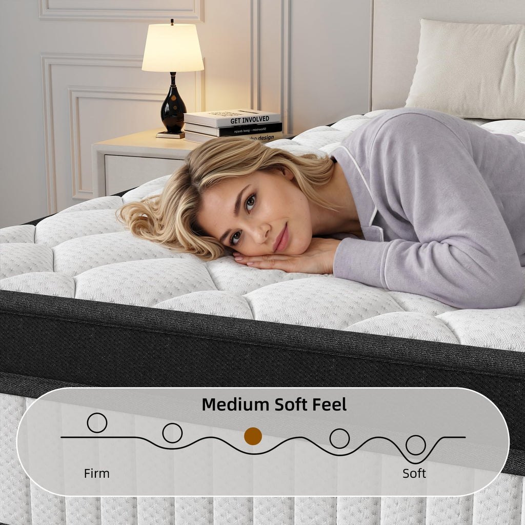12 Inch Medium Firm Memory Foam Pocket Spring Hybrid Mattress G203