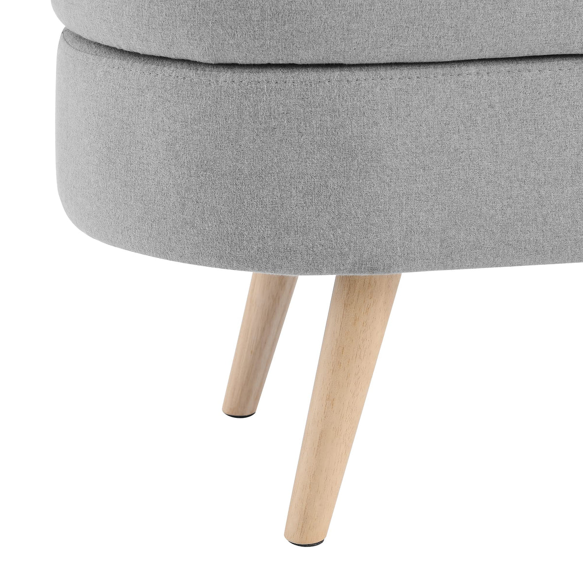 43.5" Oval Storage Bench Linen Fabric E63042