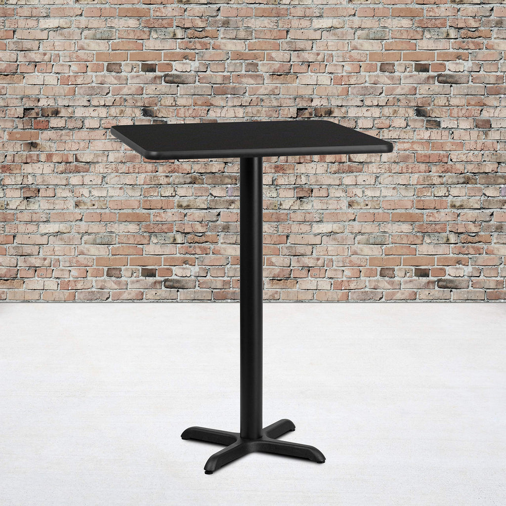 Black Laminate Table Top with Bar Height Table Base F7401